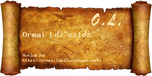 Ormai László névjegykártya