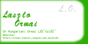 laszlo ormai business card